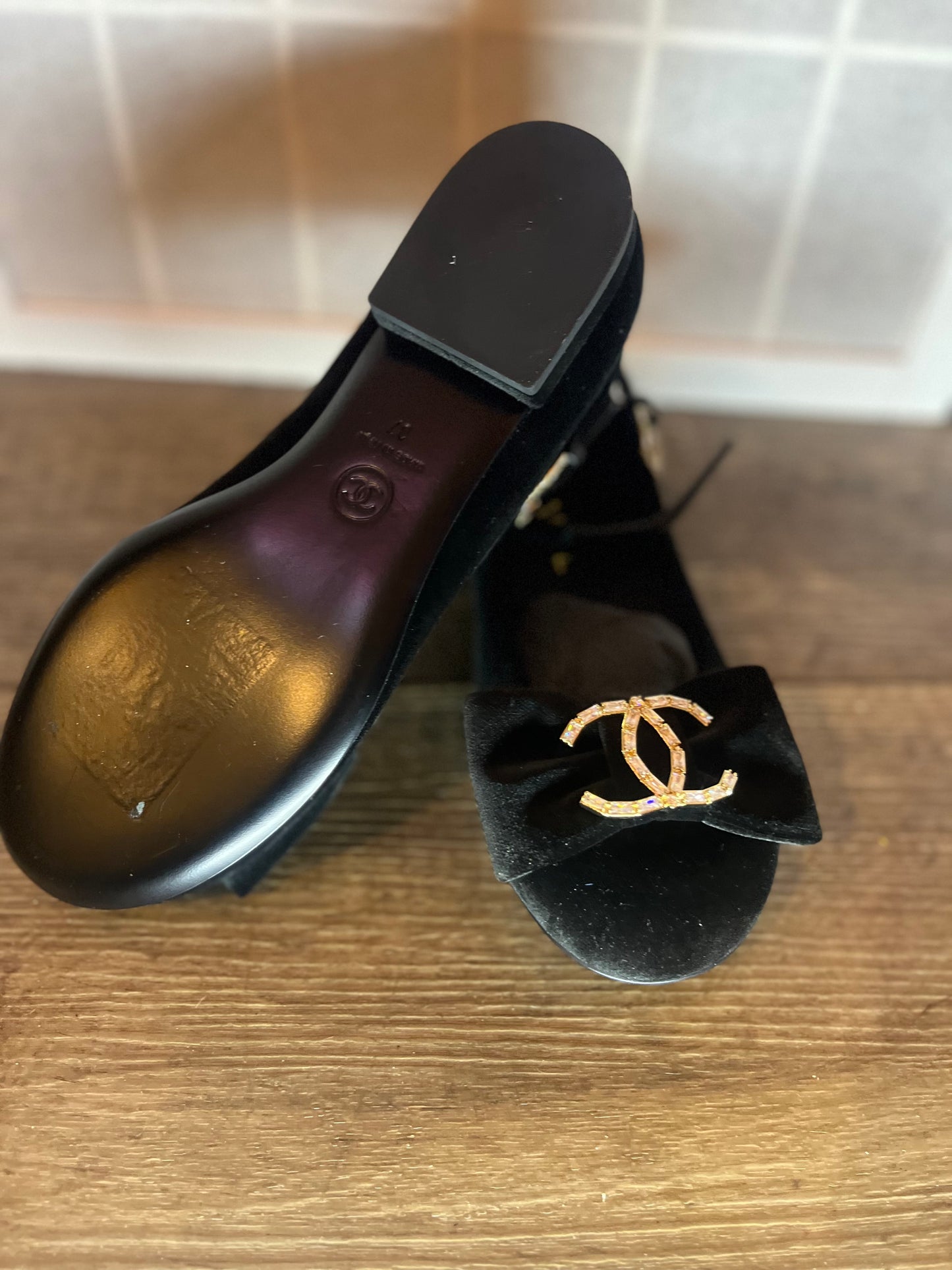Chanel Velvet Ballerina Mary Jane