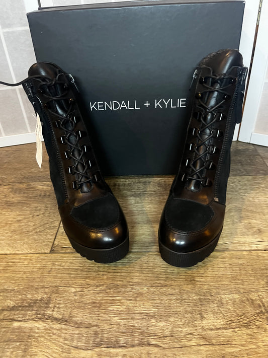 Kendall+Kylie Black Chunky Ankle Boots