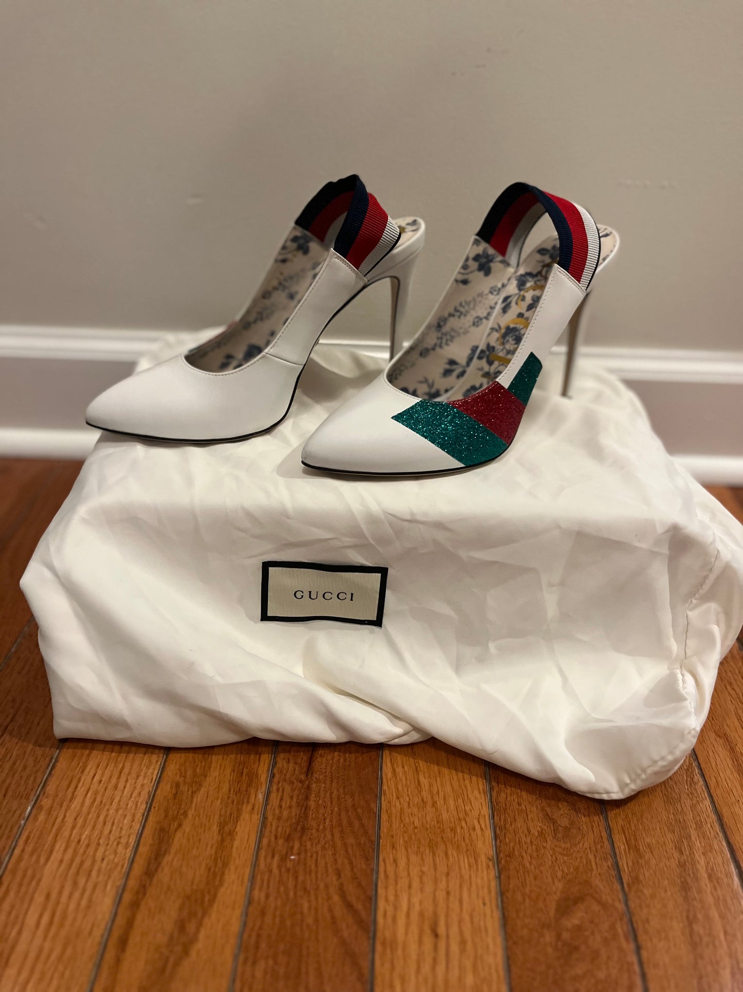 White Sling Back GUCCI